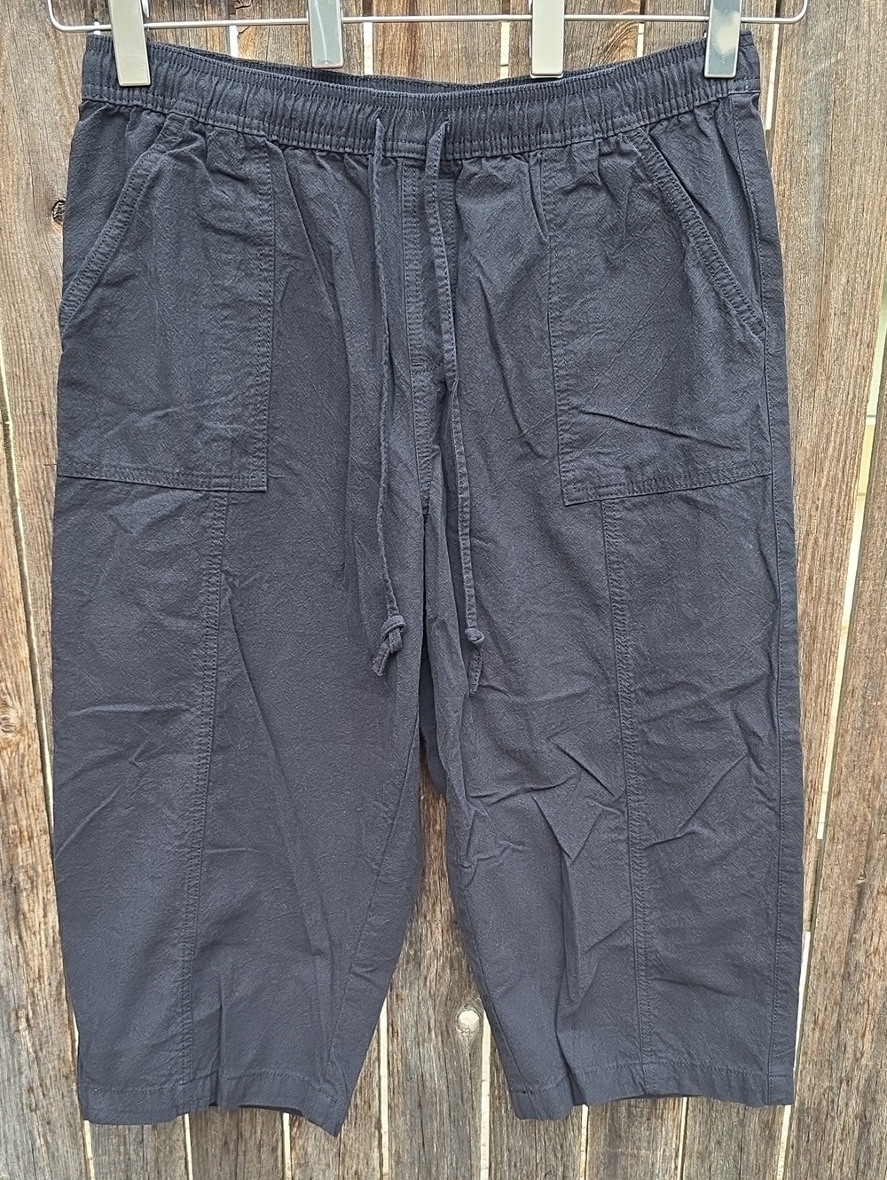 Style & Co. 100% Cotton Black Drawstring Capris